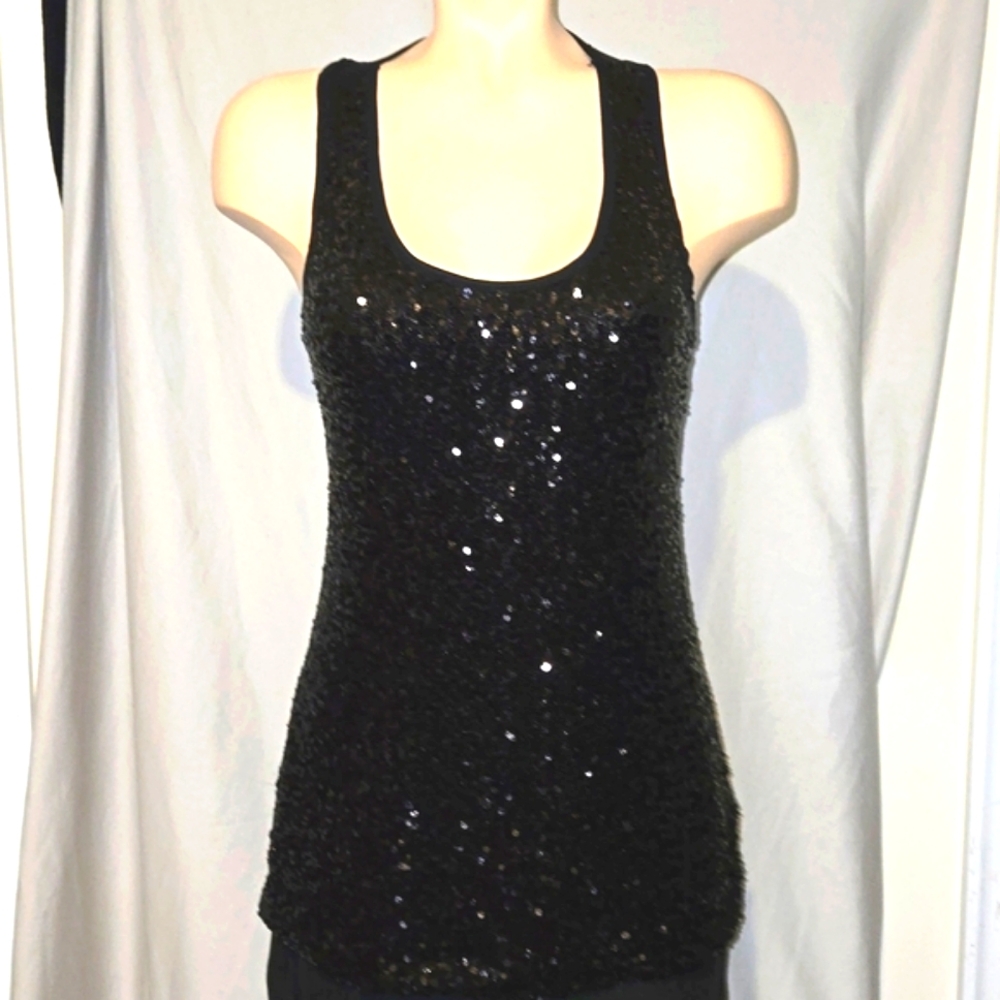 INC racer back sequined dressy tank top